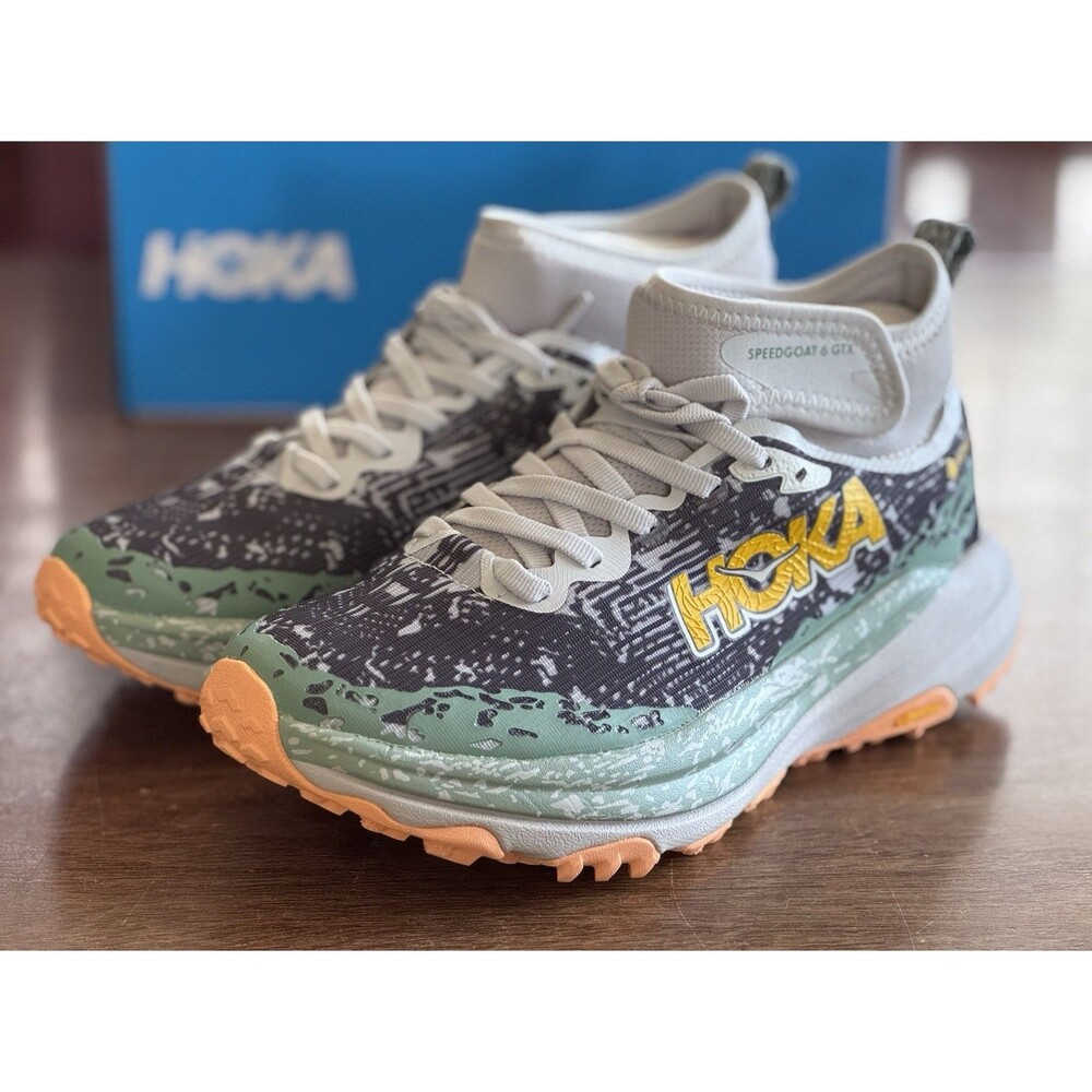 HOKA Speedgoat 6 Mid GTX Ash Grey Women’s Size 8.5 Trail Shoes NIB 1155153 AYC